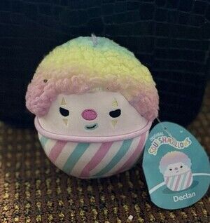 Squishmallows Declan the Snow Cone Clown 8 Inch Crossover Squad Rainbow Hair NWT